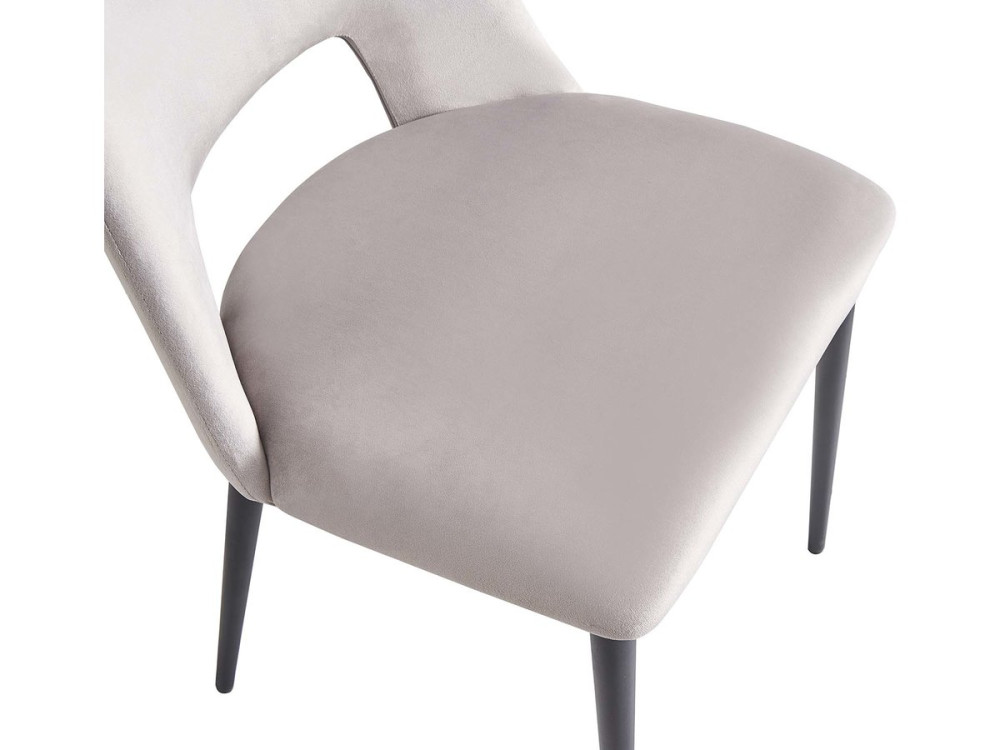 Set di 2 sedie in velluto "Fedora" - Grigio chiaro