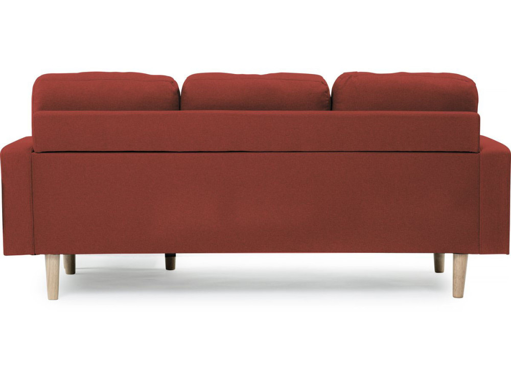 Divano angolare reversibile in velluto "Gabby" - 3 posti a sedere - Rosso