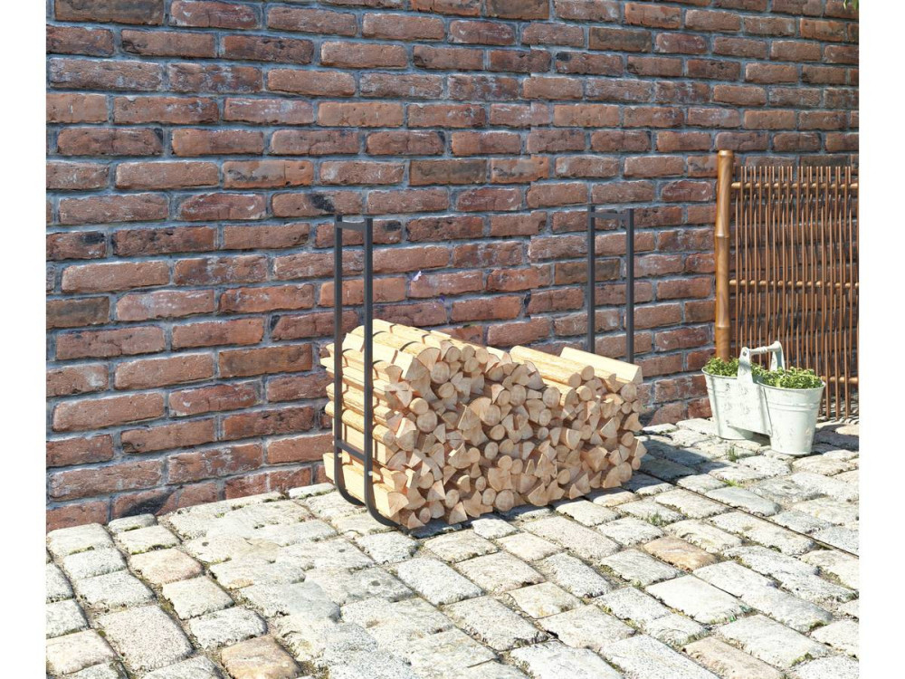 Copri legna in acciaio "Washington" - 120 x 24 x 120 cm - Grigio
