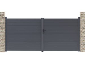 Cancello in alluminio "Marc" - 349,5 x 155,9 cm - Grigio