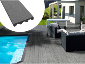 Confezione da 15 m² - Listelli solidi in composito - Grigio