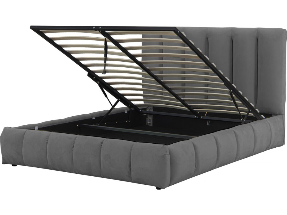 Letto "Annie" con cassettone 140 x 190 cm - Grigio