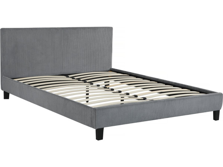 Letto in velluto a coste Ambre” - 160 x 200 - Grigio