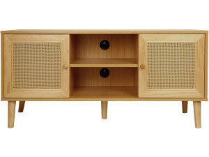 Mobile TV scandinavo in canna "Iguana" - 120 x 30 x 56,5 cm - Marrone