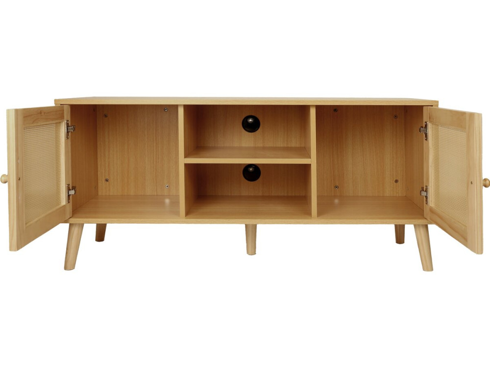 Mobile TV scandinavo in canna "Iguana" - 120 x 30 x 56,5 cm - Marrone