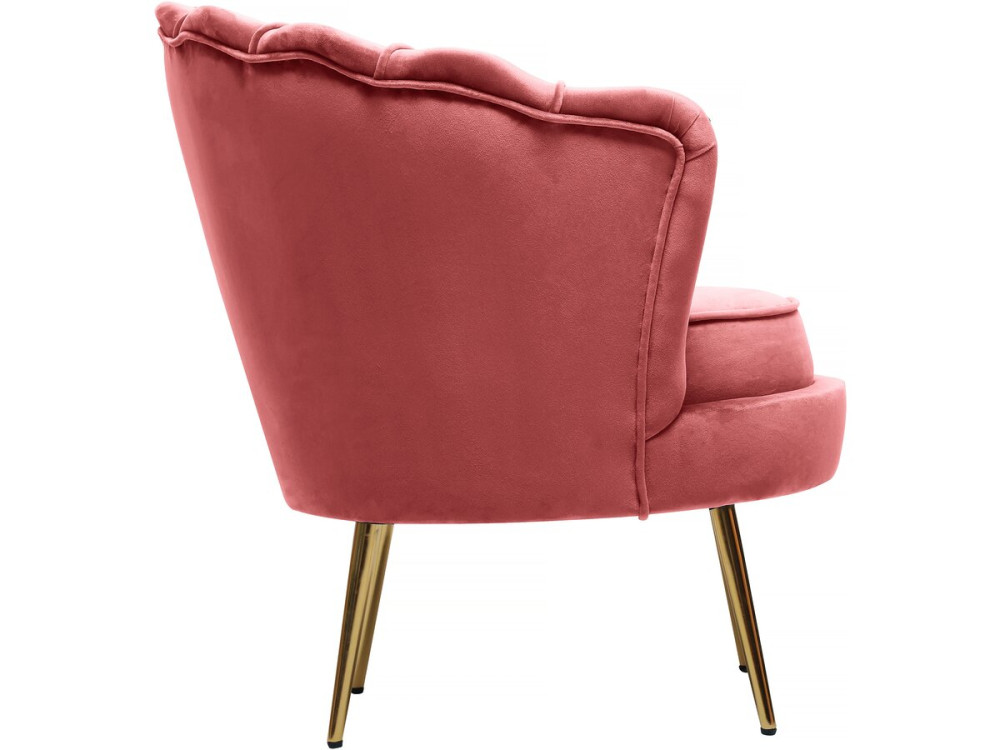 Poltrona in velluto "Floria" - 70 x 73 x 76 cm - Rosa