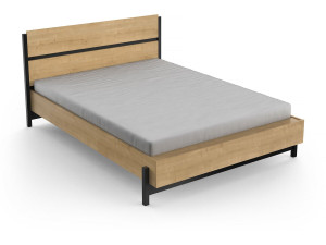 Letto matrimoniale estraibile "Craft" - Legno - 140 x 190/200 cm - Marrone