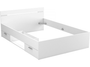 Letto matrimoniale in legno "Michigan" - 140 x 200 cm - Bianco