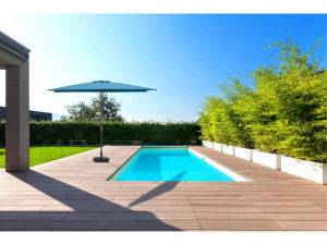 Ombrellone da giardino "Sol 2" - Rettangolo - 2 x 3 m - Blu + base per ombrellone inclusa 2