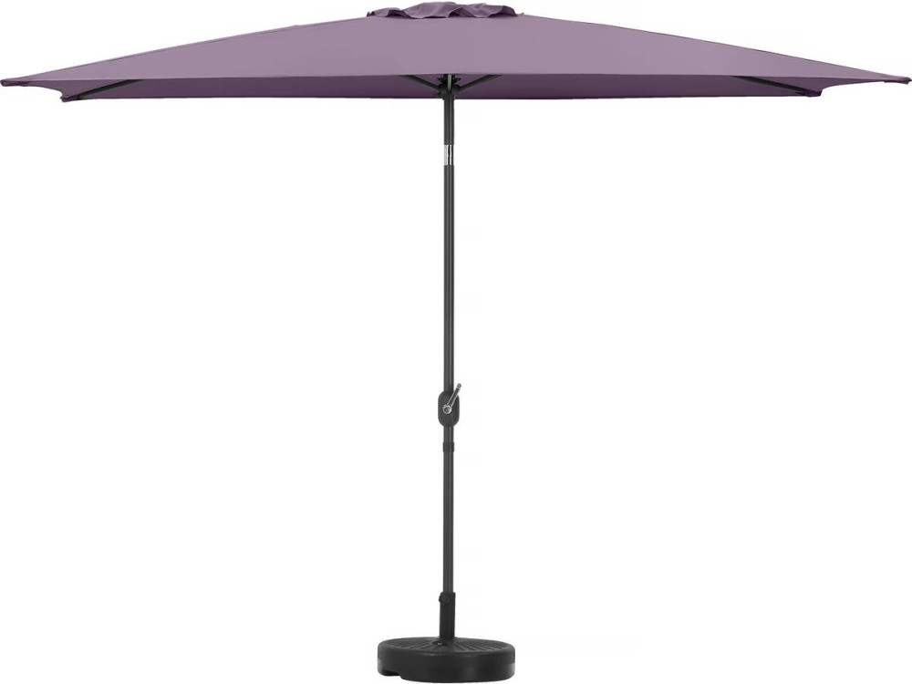 Ombrellone da giardino "Sol 2" - Rettangolo - 2 x 3 m - Viola + base per ombrellone inclusa