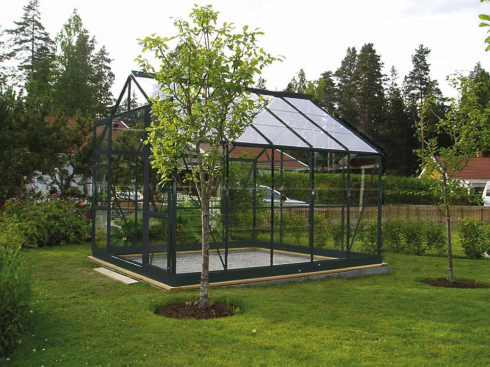 Serra da giardino in vetro temperato "Sekurit" - 7,6 m² - 244 x 304 x 190 cm - Antracite