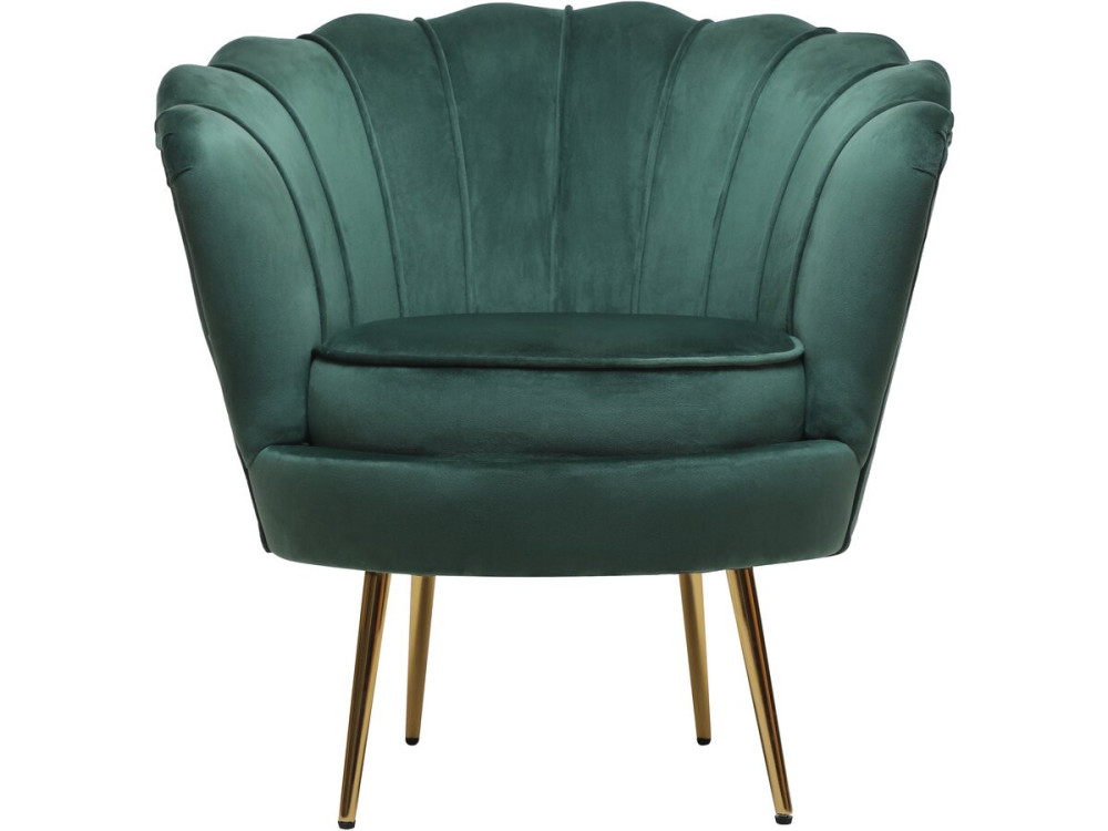 Poltrona "Floria" in velluto - 75 x 68 x 77,5 cm - Verde