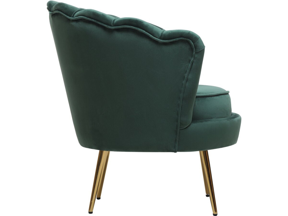 Poltrona "Floria" in velluto - 75 x 68 x 77,5 cm - Verde
