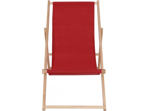 Set di 2 sedie a sdraio in legno "Chilienne" - 107 x 56,5 x 81 cm - Rosso 2