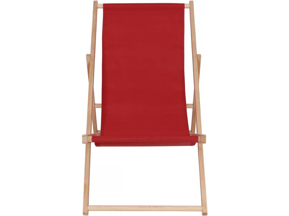Set di 2 sedie a sdraio in legno "Chilienne" - 107 x 56,5 x 81 cm - Rosso