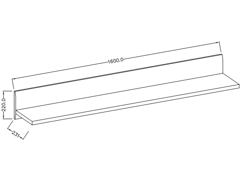 Scaffale corto "TULSA WM" - 22 x 160 x 22 cm - Rovere