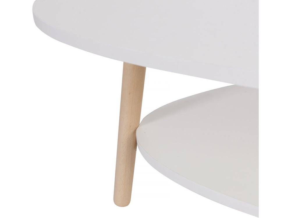 Tavolino ovale "Moon" - 90 x 67 x 38 cm - Bianco