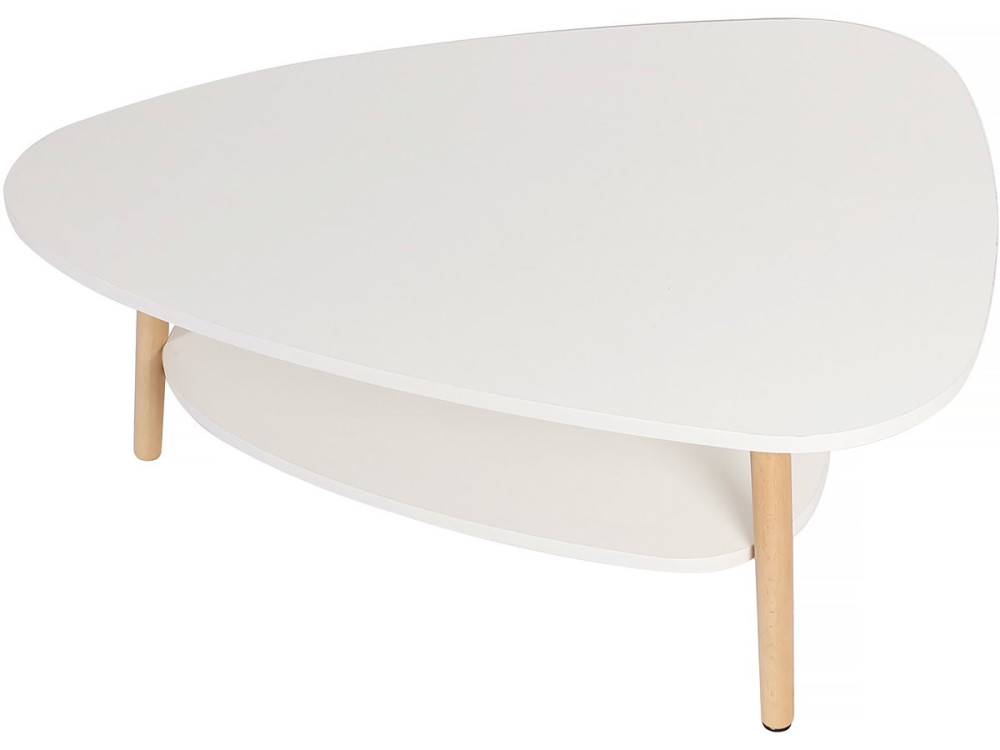 Tavolino ovale "Moon" - 90 x 67 x 38 cm - Bianco