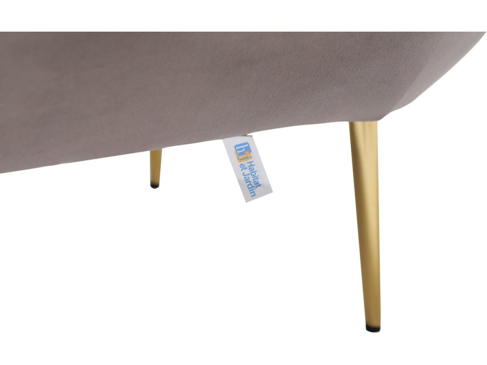 Poltrona "Austin" in velluto - 79 x 71 x 79,5 cm - Grigio