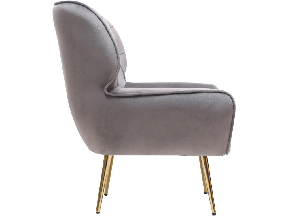 Poltrona "Austin" in velluto - 79 x 71 x 79,5 cm - Grigio