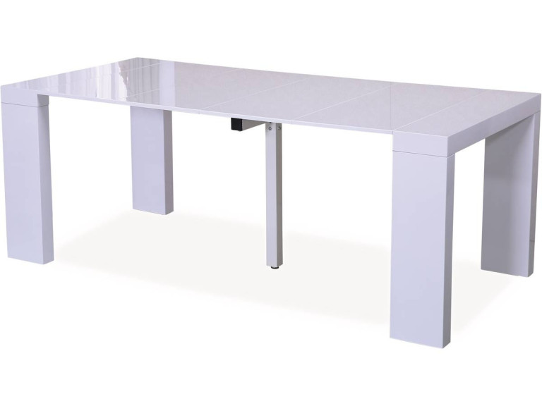 Tavolo da pranzo estensibile "Dina" - 200/40 x 94 x 75 cm - Bianco laccato