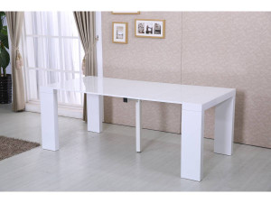 Tavolo da pranzo estensibile "Dina" - 200/40 x 94 x 75 cm - Bianco laccato 2