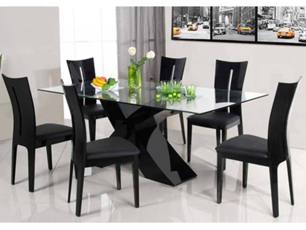 Tavolo da pranzo  "Mona" - 200 x 90 x 75 cm - Nero