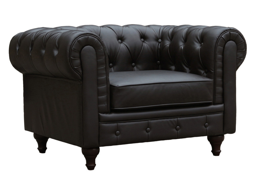 Poltrona Chesterfield "Aliza"- 111 x 82 x 70 cm - Marrone