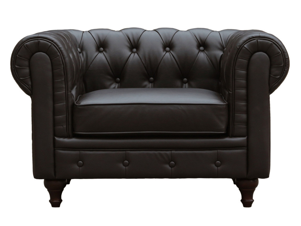 Poltrona Chesterfield "Aliza"- 111 x 82 x 70 cm - Marrone