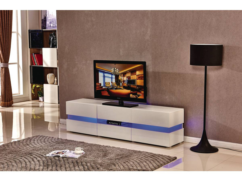 Mobile TV LED "Vida" - 177 x 39 x 45 cm - Bianco laccato