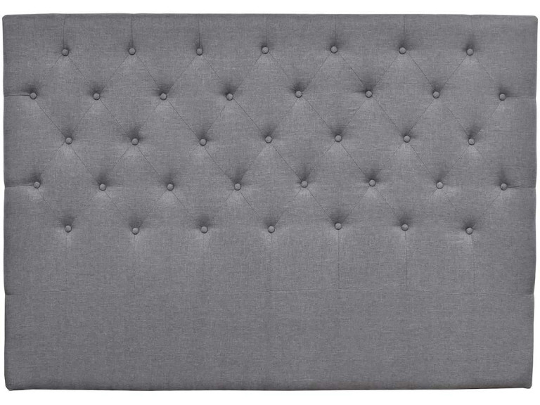 Testiera del letto imbottita " DÉCO"  - 189 cm - Grigio chiaro -  in tessuto