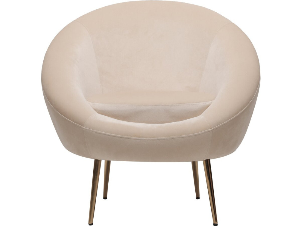 Poltrona "Cocon" in velluto - 77 x 74 x 77,5 cm - Beige