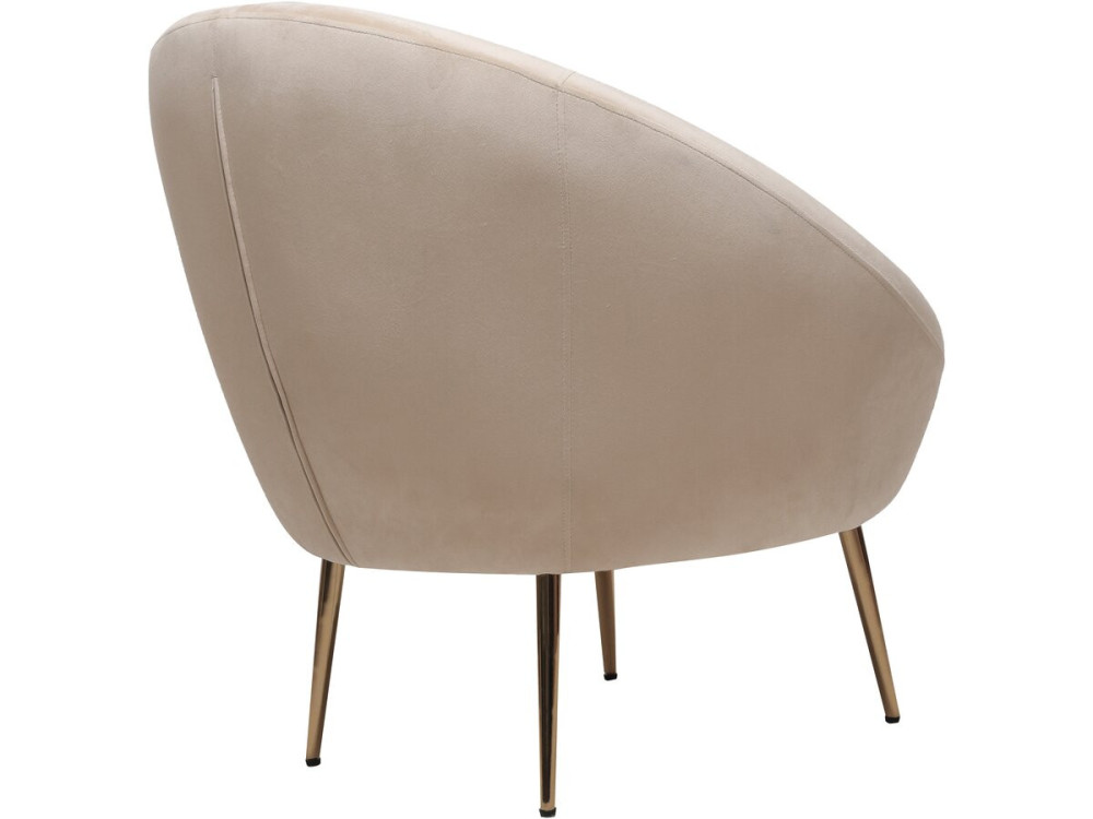 Poltrona "Cocon" in velluto - 77 x 74 x 77,5 cm - Beige