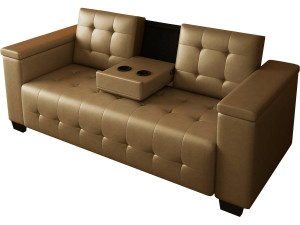 Divano-letto trasformabile "Renarde" - 214 x 86 x 86 cm - 3 posti a sedere - Marrone + Storage