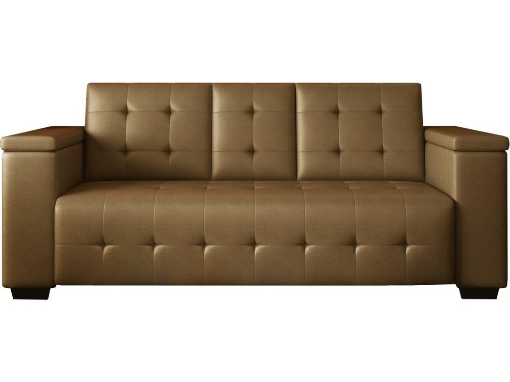 Divano-letto trasformabile "Renarde" - 214 x 86 x 86 cm - 3 posti a sedere - Marrone + Storage