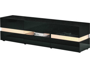 Mobile porta TV a LED "Vida" - 177 x 39 x 45 cm - Laccato nero