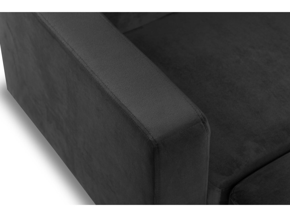 Divano angolare reversibile in velluto "Gabby" - 3 posti a sedere - Grigio scuro