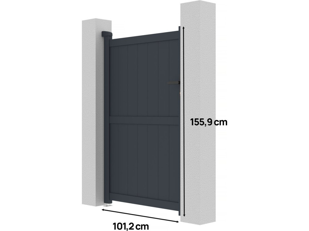 Cancello in alluminio "Maurice" - 101.2 x 155.9 cm - Grigio