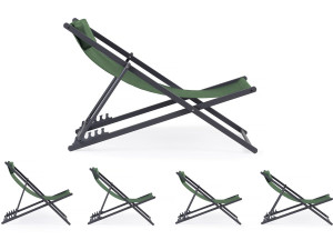 Set di 2 sedie in acciaio Textilene - con poggiatesta - verde 2