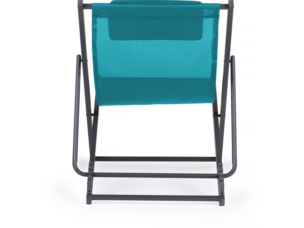 Set di 2 sedie in acciaio Textilene - con poggiatesta - blu