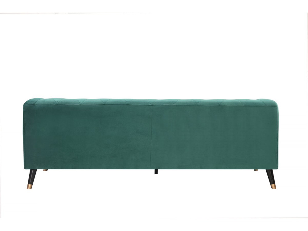 Divano in velluto "Gloria" - 216 x 86 x 76 cm - 3 posti - Verde scuro