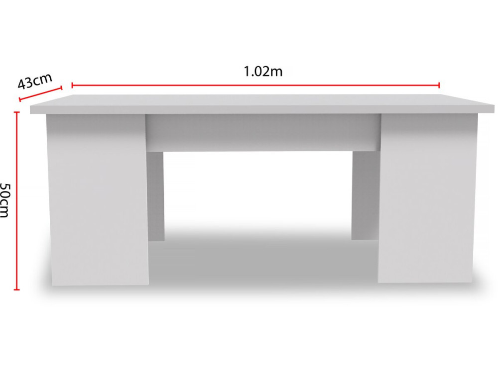 Tavolino "Diana" - 102 x 50 x 43 cm - Bianco