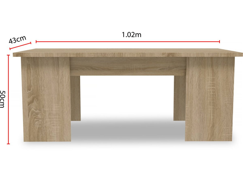 Tavolino "Diana" - 102 x 50 x 43 cm - Rovere