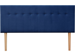 Testata imbottita in velluto "Lya" - 160 x 100 cm - Blu scuro