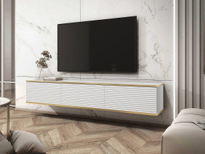 Mobile TV a parete "Oni" 175 x 30 x 32 cm - Bianco 2