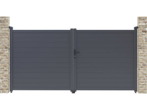 Cancello in alluminio "Marc" - 299,5 x 155,9 cm - Grigio
