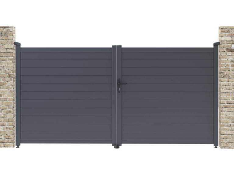 Cancello in alluminio "Marc" - 299,5 x 155,9 cm - Grigio