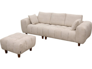 Pouf "Matignon" per divano dritto - 70 x 70 x 46 cm - Beige 2
