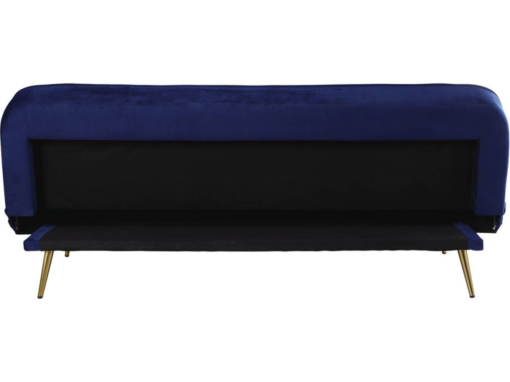 Divano letto in velluto  "James" - 180 x 83 x 75 cm - 3 posti a sedere - Blu scuro