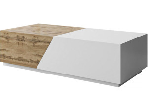 Tavolino con cassapanca "ceelias" - 124 x 60 x 42 cm - Bianco/Marrone